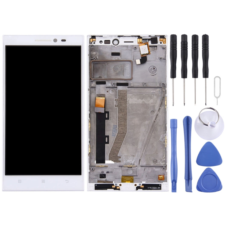 OEM LCD Screen for Lenovo Vibe Z2 Digitizer Full Assembly with Frame (White)