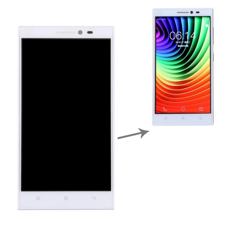 OEM LCD Screen for Lenovo Vibe Z2 Digitizer Full Assembly with Frame (White)
