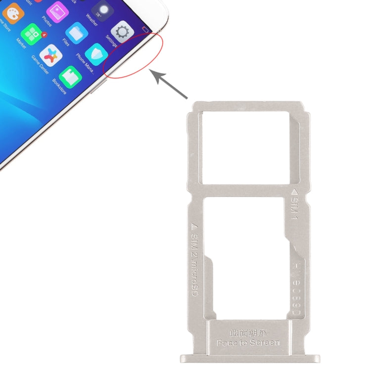 For OPPO R11 SIM Card Tray + SIM Card Tray / Micro SD Card Tray