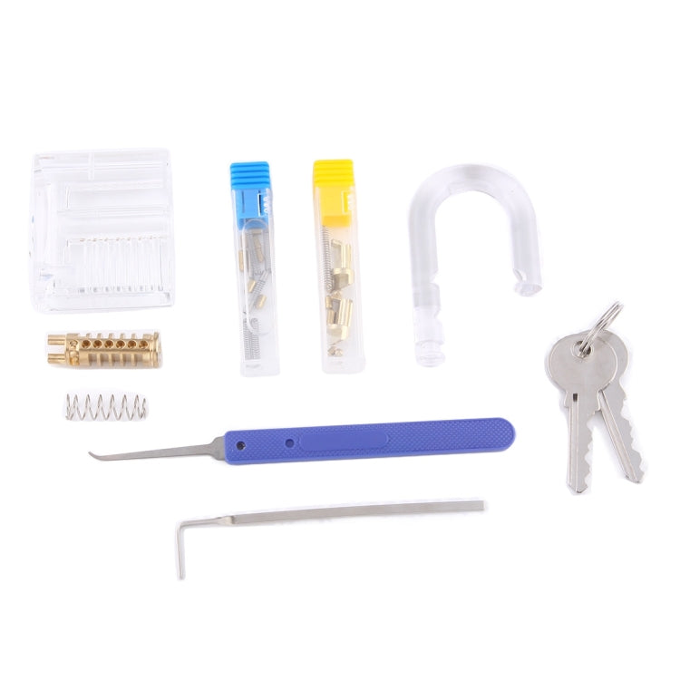 Accessories of Lock for DIY Assembling  Transparent Visible Padlock Lock Practice Padlock Lock with Key and All Tools