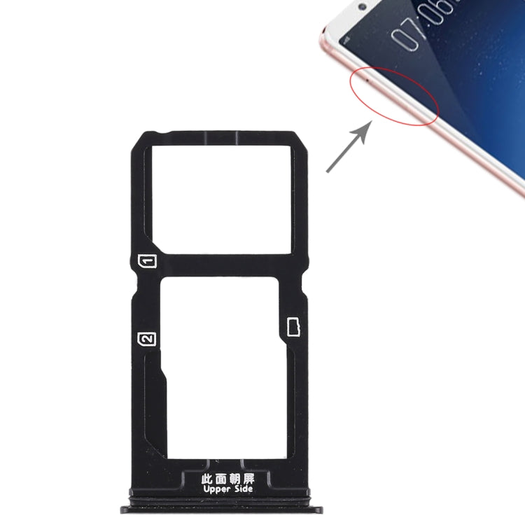 For Vivo X20 SIM Card Tray + SIM Card Tray / Micro SD Card Tray