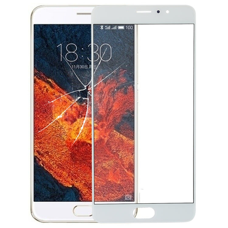 For Meizu Pro 6 Plus Front Screen Outer Glass Lens (White)