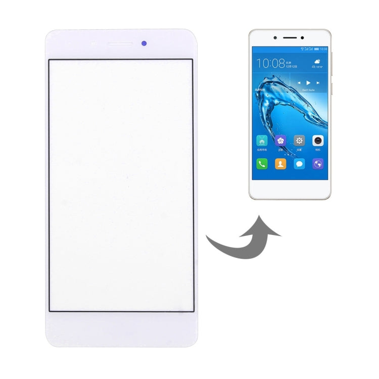 For Huawei Enjoy 6s  10PCS Front Screen Outer Glass Lens (White)