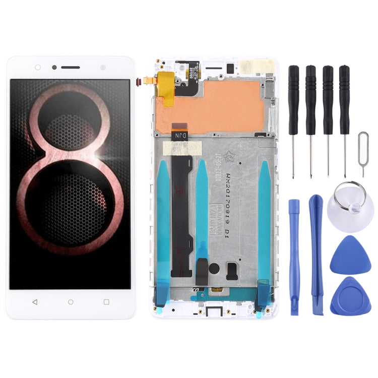 OEM LCD Screen for Lenovo K8 Digitizer Full Assembly with Frame (White)