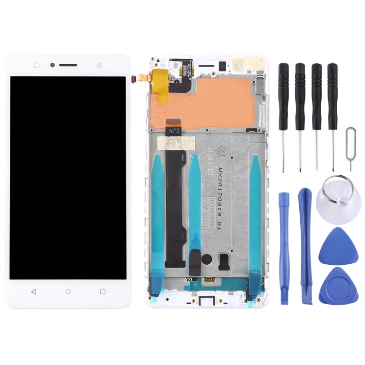 OEM LCD Screen for Lenovo K8 Digitizer Full Assembly with Frame (White)
