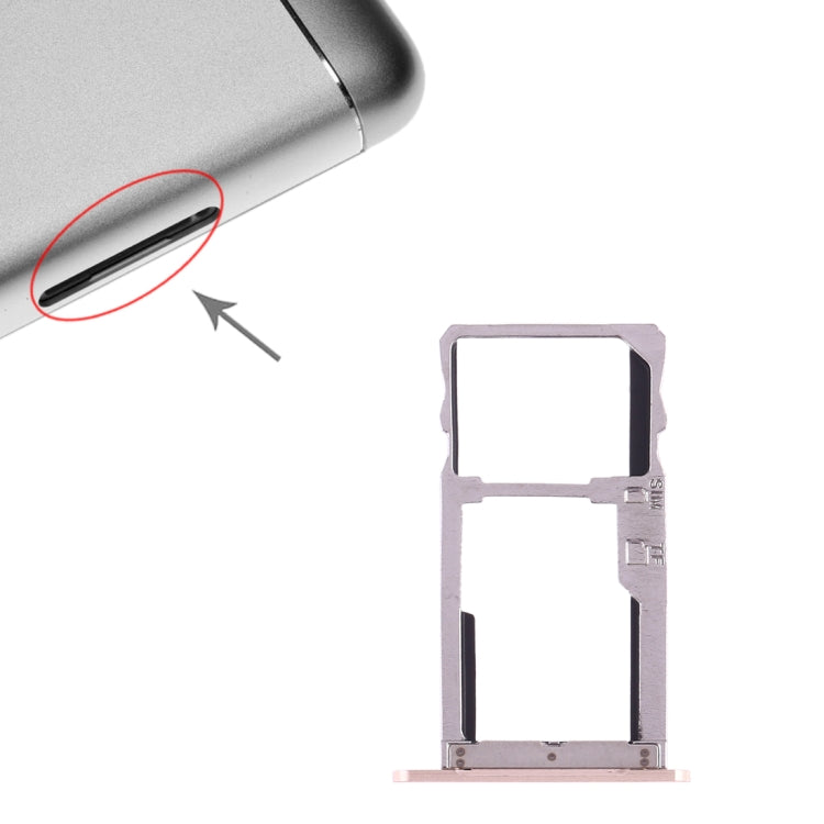 SIM Card Tray + Micro SD Card for Lenovo K6 Note(Gold)