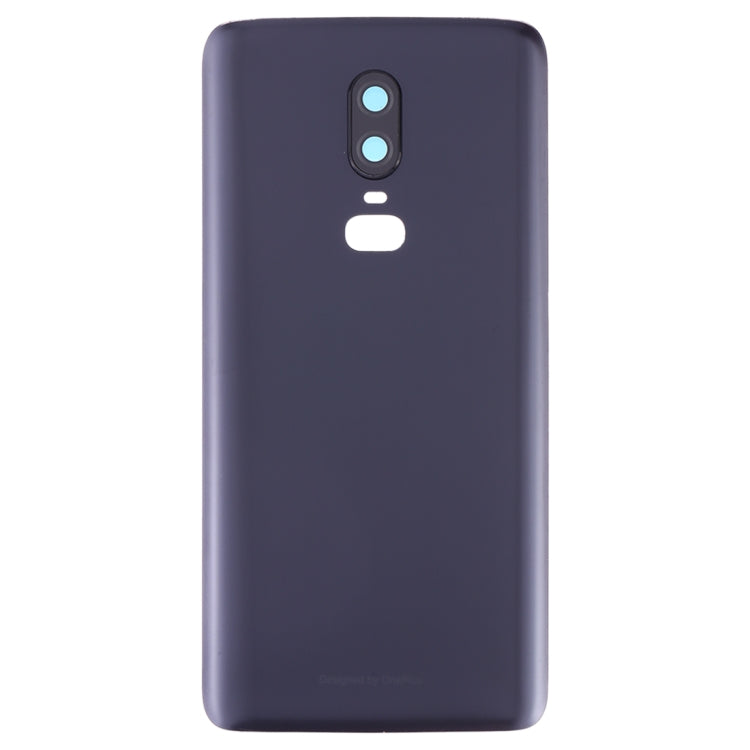 For OnePlus 6 Frosted Battery Back Cover with Camera Lens (Black)