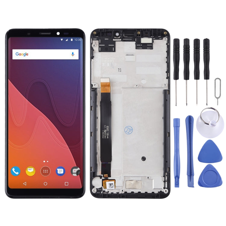TFT LCD Screen for Wiko View Digitizer Full Assembly with Frame (Black)
