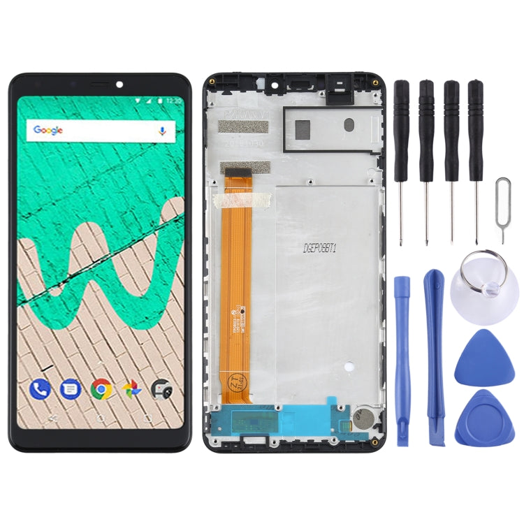TFT LCD Screen for Wiko View Max Digitizer Full Assembly with Frame(Black)