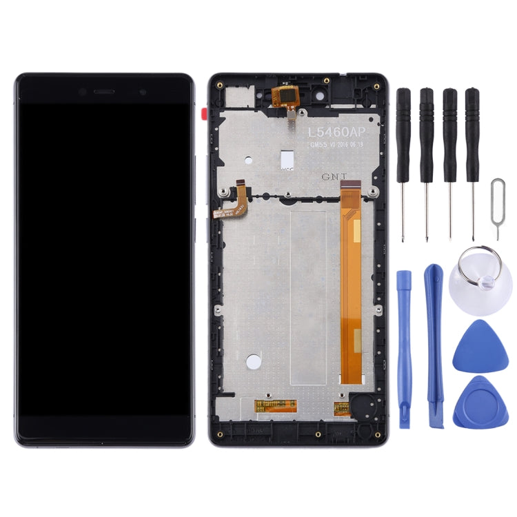 TFT LCD Screen for Wiko Fever 4G Digitizer Full Assembly with Frame (Black)