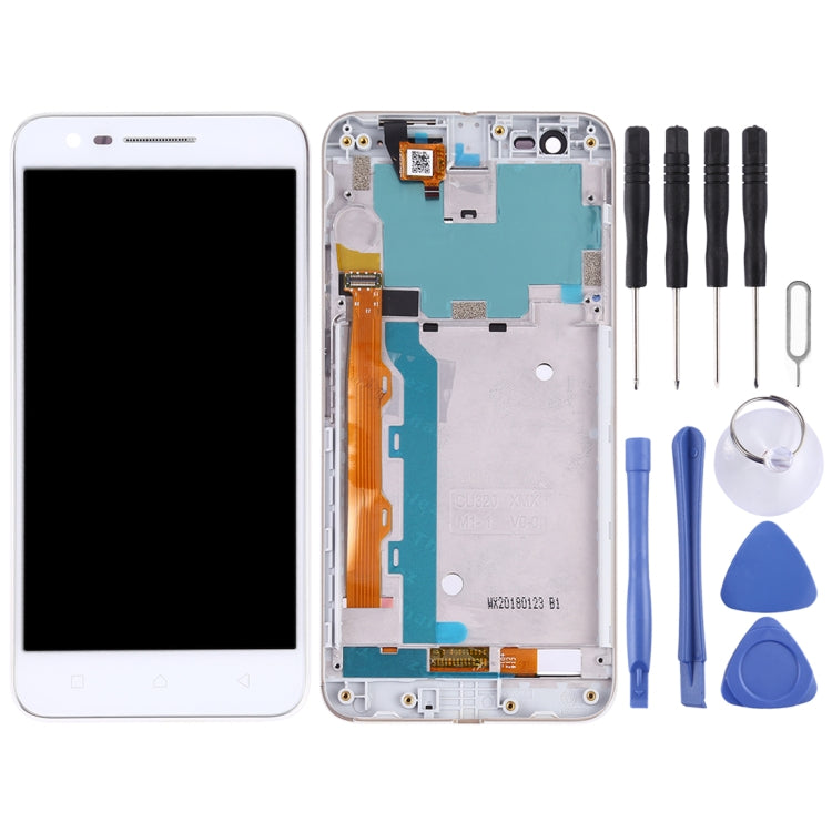OEM LCD Screen for Lenovo Vibe C2 K10A40 with Digitizer Full Assembly with Frame (White)