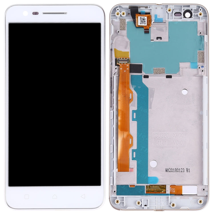 OEM LCD Screen for Lenovo Vibe C2 K10A40 with Digitizer Full Assembly with Frame (White)