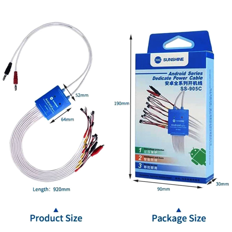 SUNSHINE SS-905C Professional Phone Service Dedicated Power Cable for Android Series