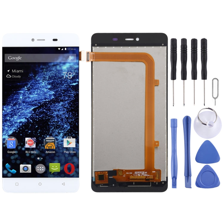 TFT LCD Screen for BLU Energy X 2 E050L E050U with Digitizer Full Assembly(White)