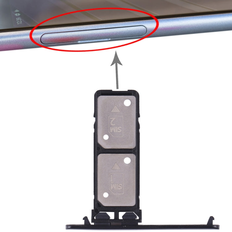 SIM Card Tray + SIM Card Tray for Sony Xperia 10 Plus(Black)