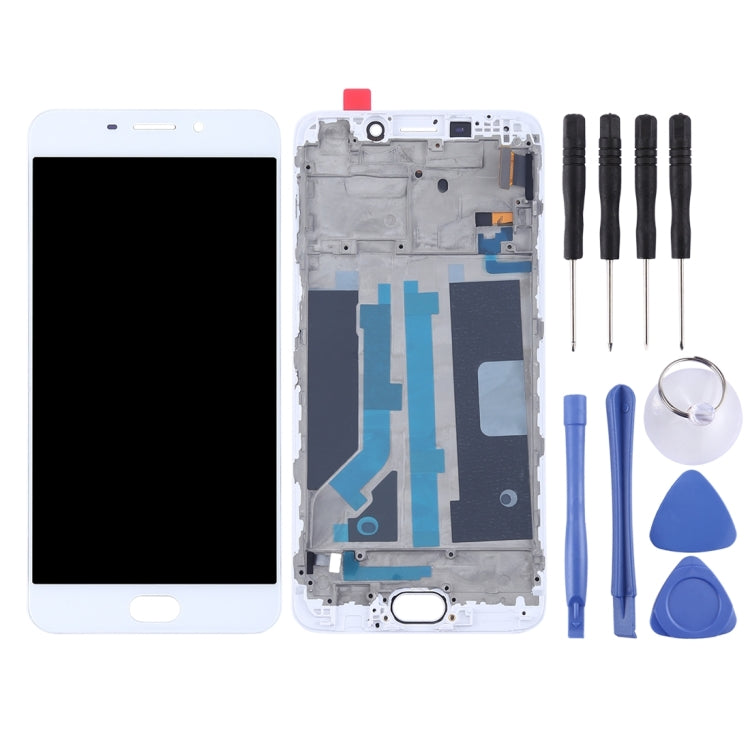 For OPPO R9 LCD Screen (TFT)+ Touch Panel with Frame(White)