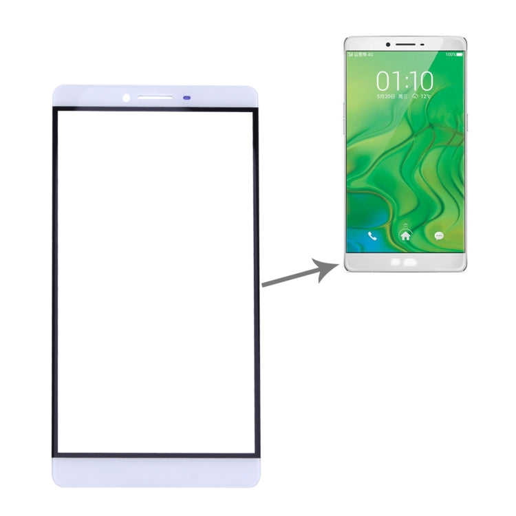 For OPPO R7 Plus Front Screen Outer Glass Lens (White)