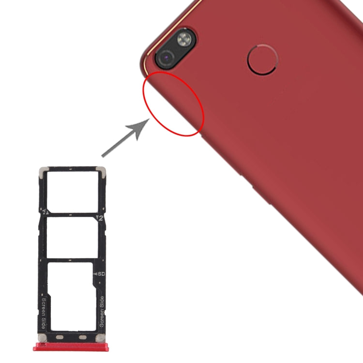 For Tecno Camon X Pro CA8 SIM Card Tray + SIM Card Tray + Micro SD Card Tray