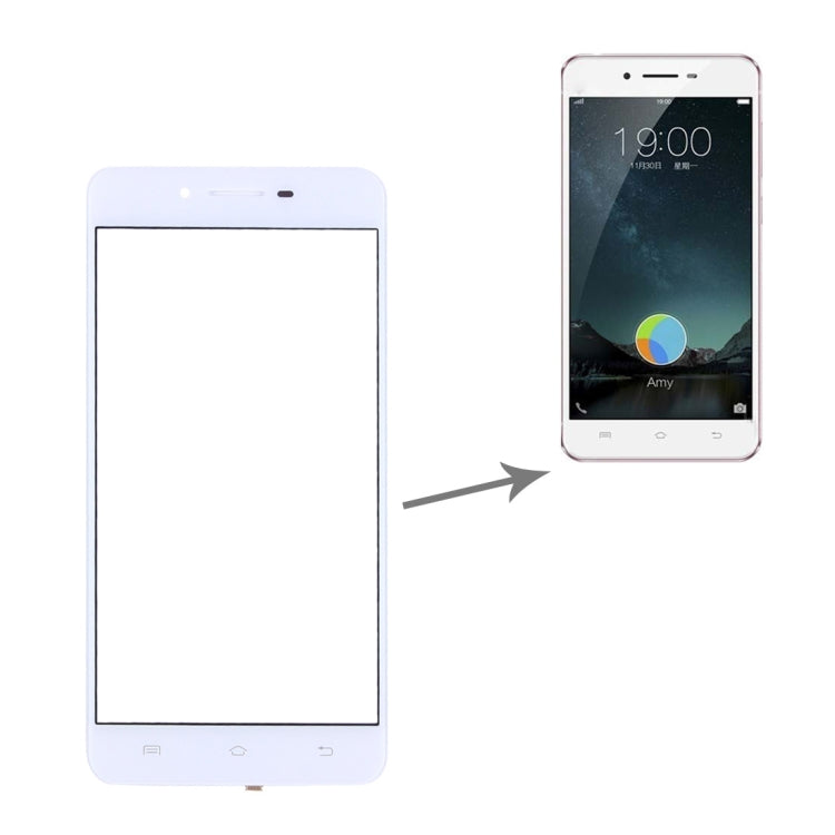 For For vivo X6 Front Screen Outer Glass Lens with Home Button Flex Cable