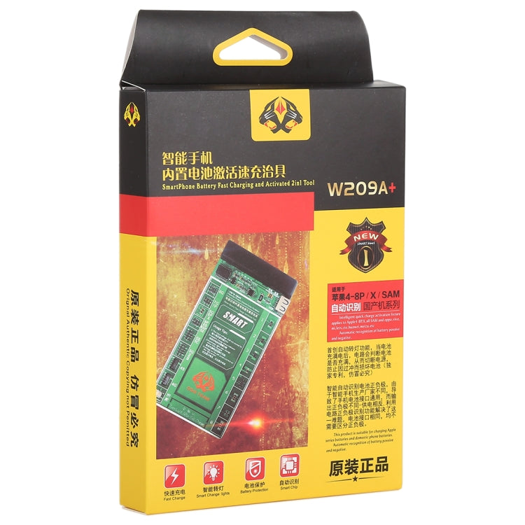 W209A+ Smartphone Battery Fast Charging and Activated 2 in 1 Tool for iPhone X & 8 Plus & 8 & 7 Plus & 6s Plus & 6s & 6 Plus & 6 & 5C & 5SE & 5S & 5 & 4S & 4, all samsung & OPPO & Huawei & vivo & Xiaomi Etc