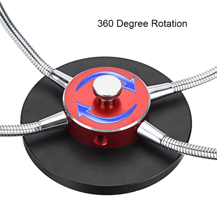 Universal Metal Base Soldering Station PCB Fixture (4 Metal Arms + Round Iron Base + Aluminum Base)