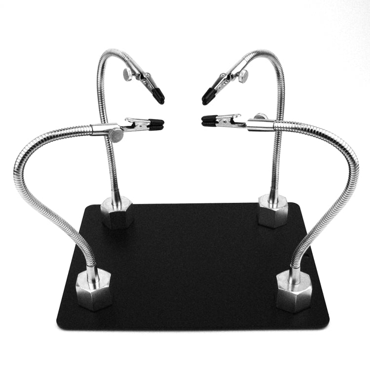 Universal Metal Base Soldering Station PCB Fixture (4 Metal Arms + Square Iron Base + 4 Strong Magnetic Base)