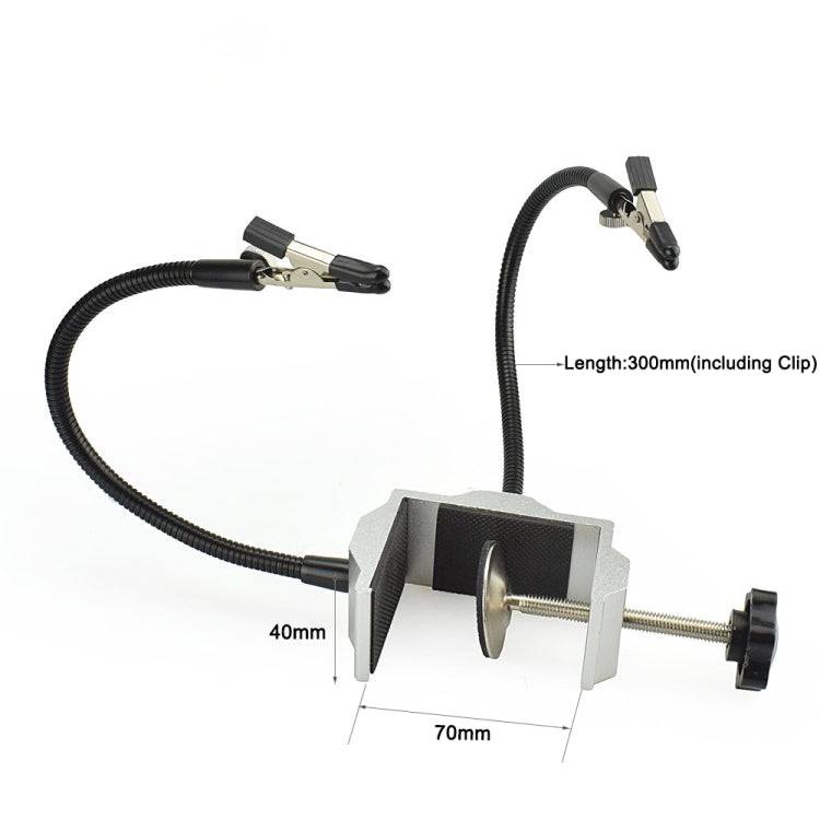 Aluminum Table Clamp Soldering Iron Holder Soldering Station PCB Fixture with 2 Metal Arms