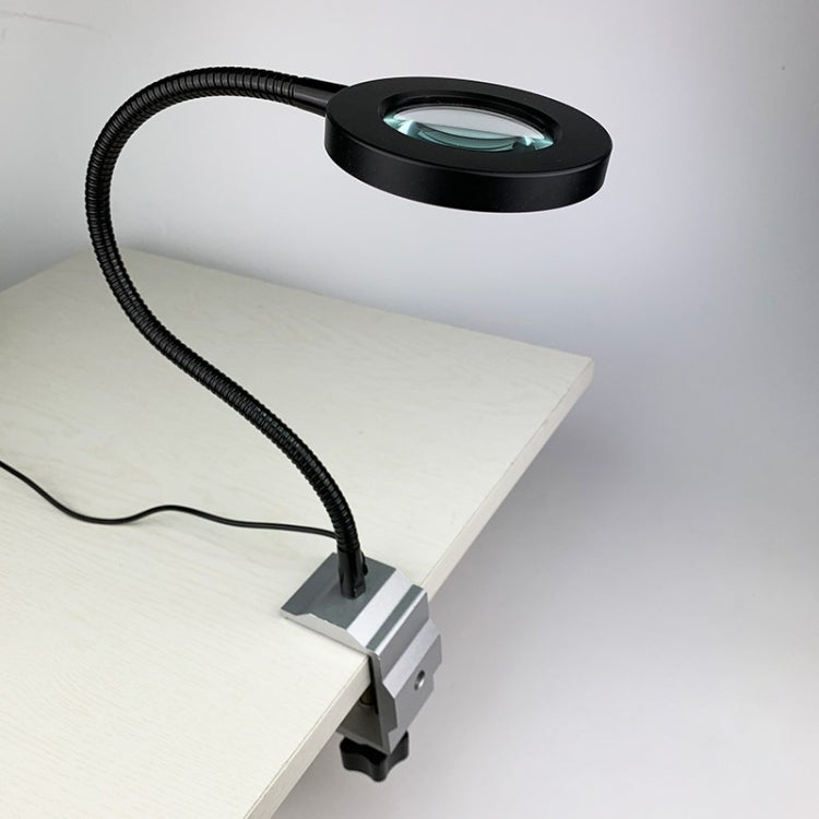 Aluminum Table Clamp Soldering Iron Holder Soldering Station PCB Fixture with Metal Arm & LED Magnifying Glass
