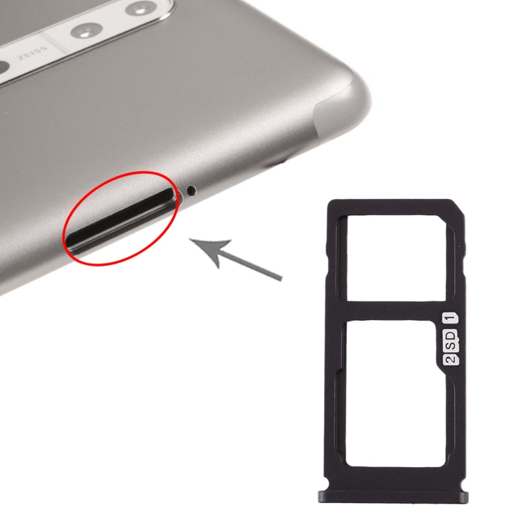SIM Card Tray + SIM Card Tray / Micro SD Card Tray for Nokia 8 / N8 TA-1012 TA-1004 TA-1052