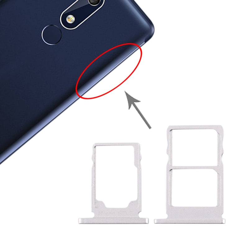 SIM Card Tray + SIM Card Tray + Micro SD Card Tray for Nokia 5.1 TA-1075