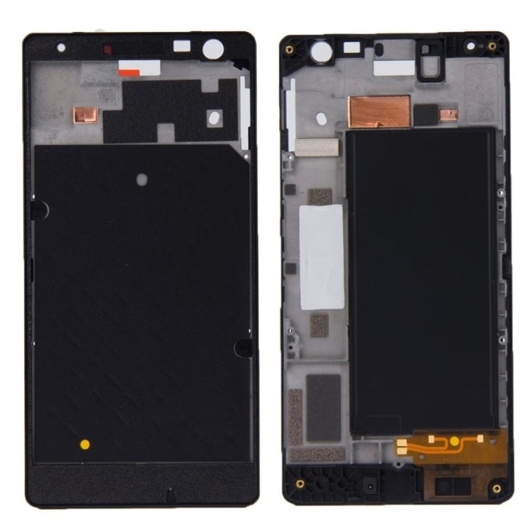 Front Housing LCD Frame Bezel Plate  for Nokia Lumia 730(Black)