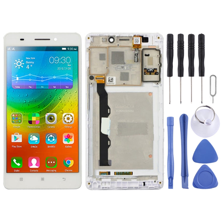 OEM LCD Screen for Lenovo A7600 Digitizer Full Assembly with Frame (White)