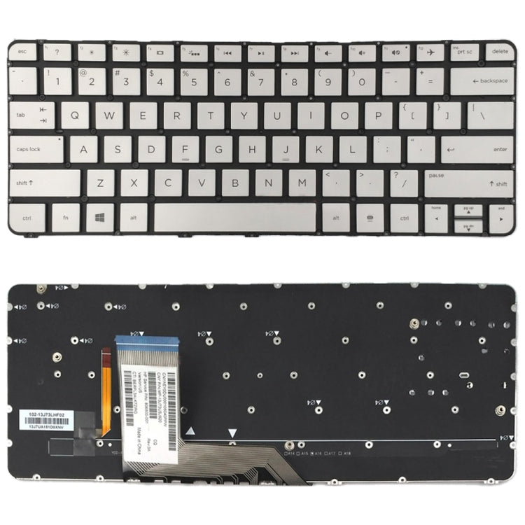 US Version Keyboard with Keyboard Backlight for HP Spectre X360 13T-4000 13-4000 4103DX (Silver)