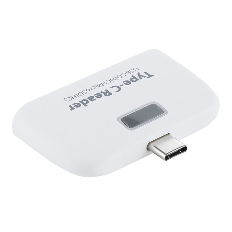 TF + SD Card + USB Port to USB-C / Type-C Adapter Card Reader Connection Kit with LED Indicator Light