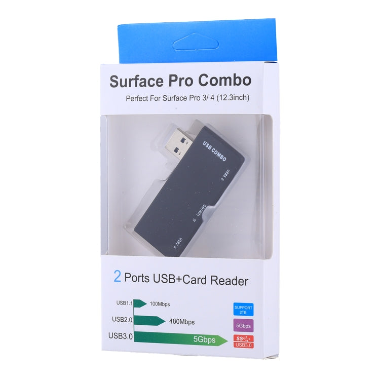 USB 3.0 to TF + SD + USB 3.0 + USB 2.0 + Micro USB Port HUB Card Reader for Microsoft Surface Pro 3 / 4