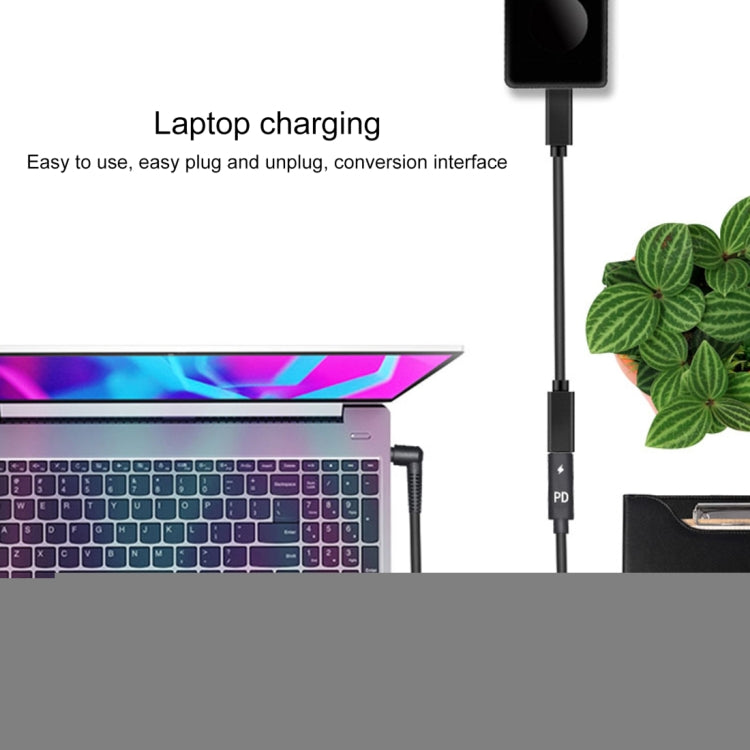 DP 5.0 x 1.0mm to Type-C Female Power Adapter Charger Cable(Black)