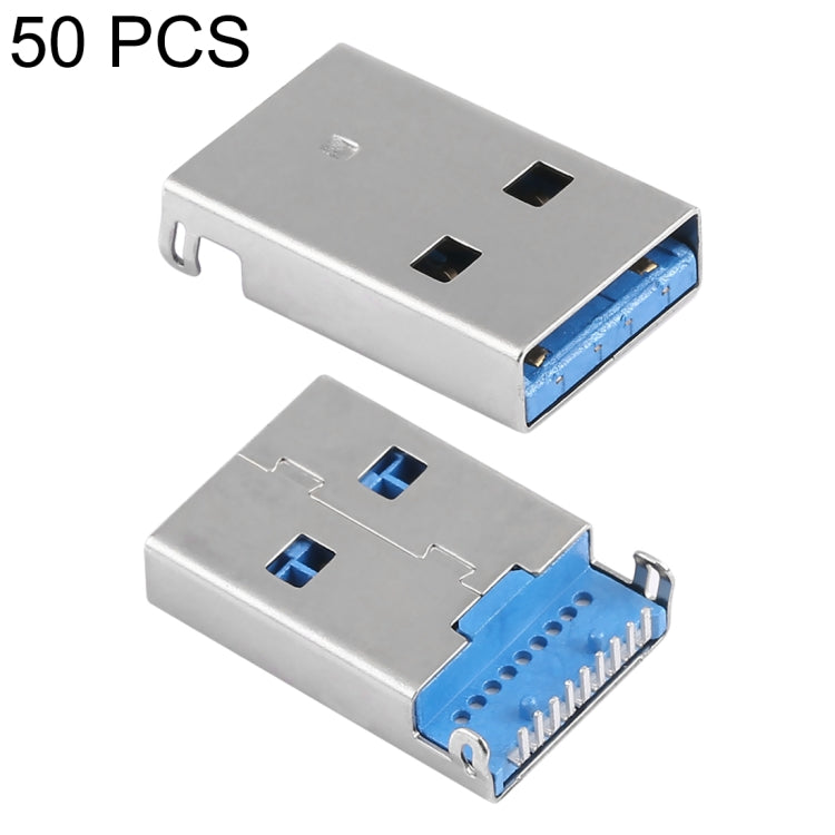 50 PCS Unique Welding Plate 90 Degrees 9 Pin USB 3.0 A Male Jack Plug