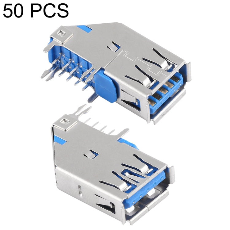 50 PCS USB 3.0 Connector AF Type Upright Type with Edge