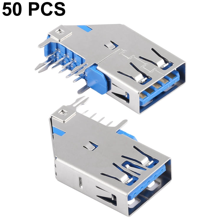 50 PCS USB 3.0 Connector AF Type Upright Type without Edge