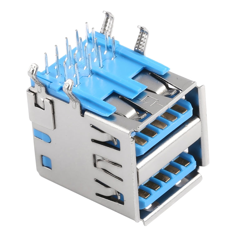 50 PCS 90 Degrees USB 3.0 Receptacle Connector in Double Dip Type