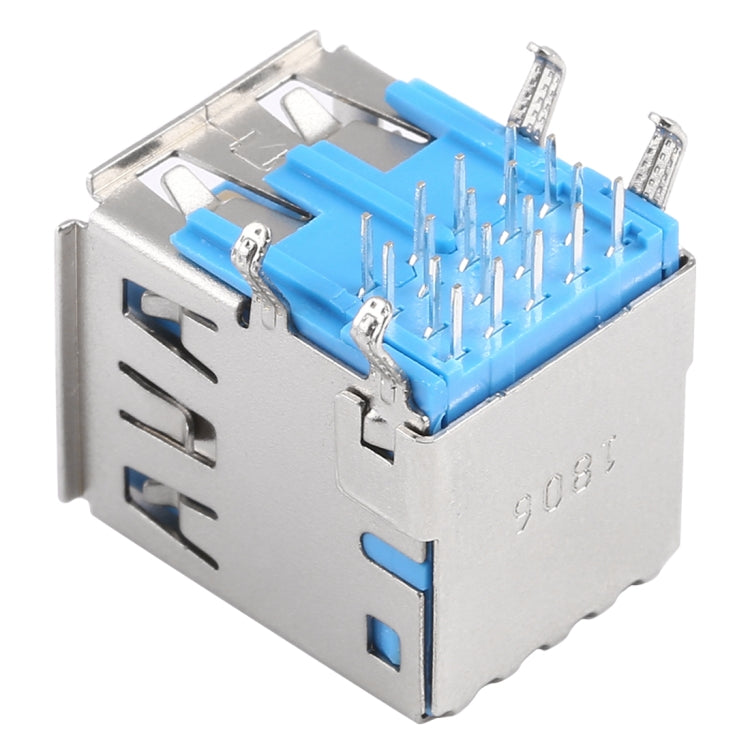 50 PCS 90 Degrees USB 3.0 Receptacle Connector in Double Dip Type