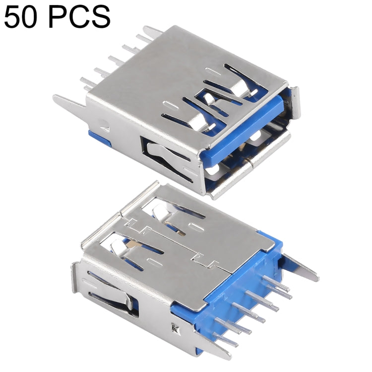 50 PCS 180 Degrees Straight Angle USB 3.0 AF Connector Solder PAD Material SPCC