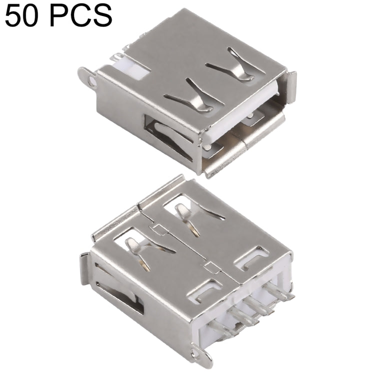 50 PCS USB 2.0 Female 4 Pin 180 Degrees Socket Connector