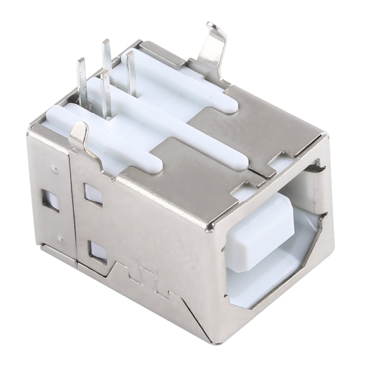 50 PCS USB 2.0 BF 4 Pin 90 Degrees White Jelly Core Iron Case Socket Connector, PBT White