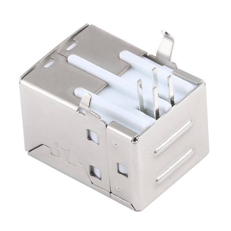 50 PCS USB 2.0 BF 4 Pin 90 Degrees White Jelly Core Iron Case Socket Connector, PBT White