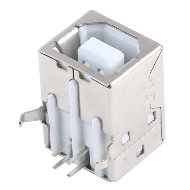50 PCS USB 2.0 BF 4 Pin 90 Degrees White Jelly Core Iron Case Socket Connector, PBT White