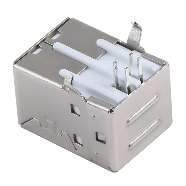 50 PCS USB 2.0 BF 4 Pin 90 Degrees White Carheart Copper Shell Socket Connector, PBT White