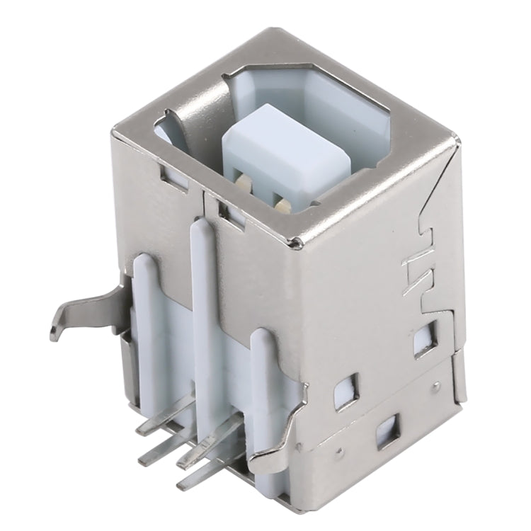 50 PCS USB 2.0 BF 4 Pin 90 Degrees White Carheart Copper Shell Socket Connector, PBT White