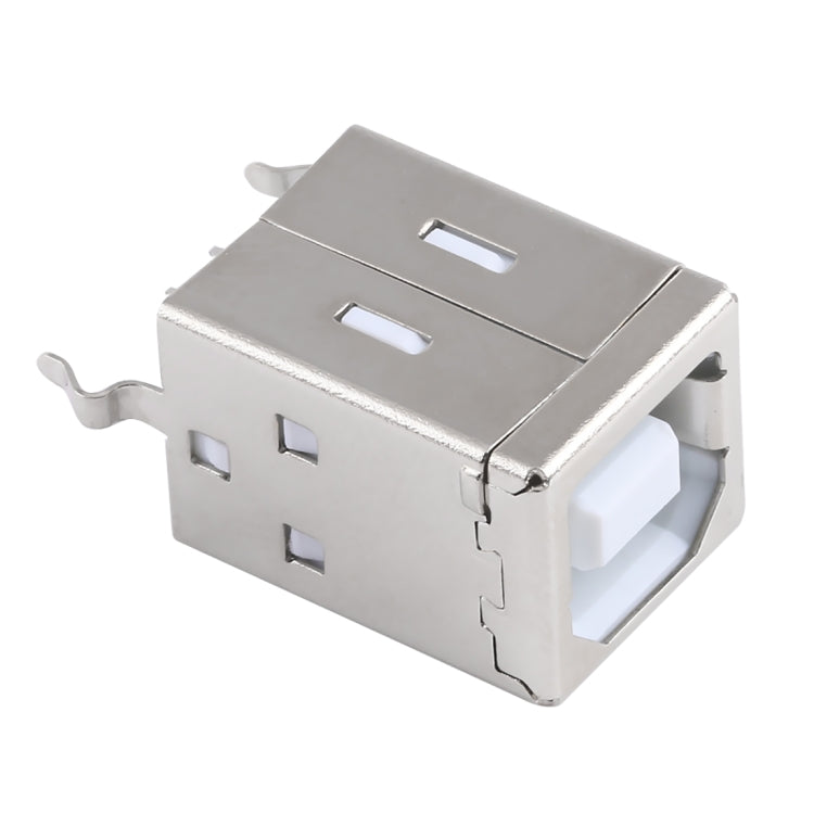 50 PCS USB 2.0 BF 4 Pin 180 Degrees White Jelly Core Iron Case Socket Connector