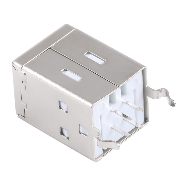 50 PCS USB 2.0 BF 4 Pin 180 Degrees White Jelly Core Iron Case Socket Connector